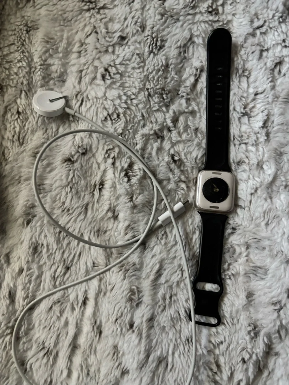 Black Apple Watch SE with Textured Band -